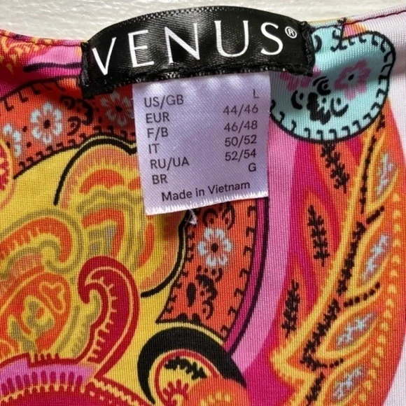 Venus Colorful Paisley Racerback Hi Lo Tank Top - Picture 3 of 9